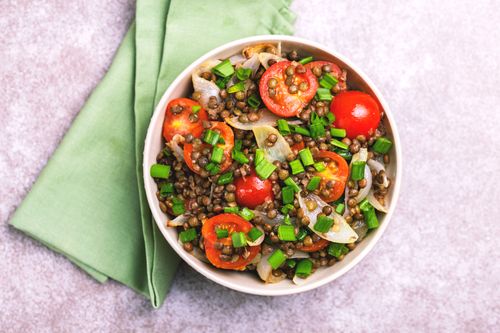 Assorted Greens Salad with Lentils